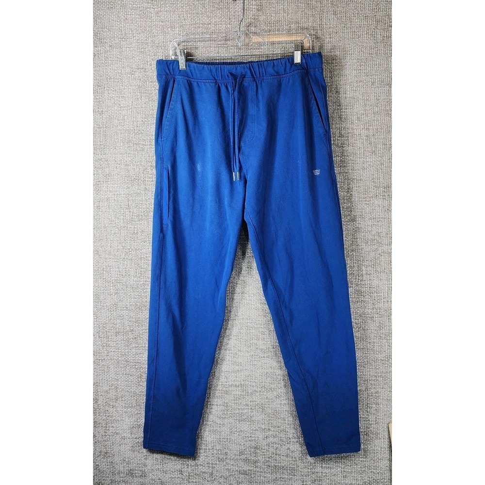 Mack Weldon Ace Joggers Sweatpants Mens L Blue Zip Pocket Tapered 32x29